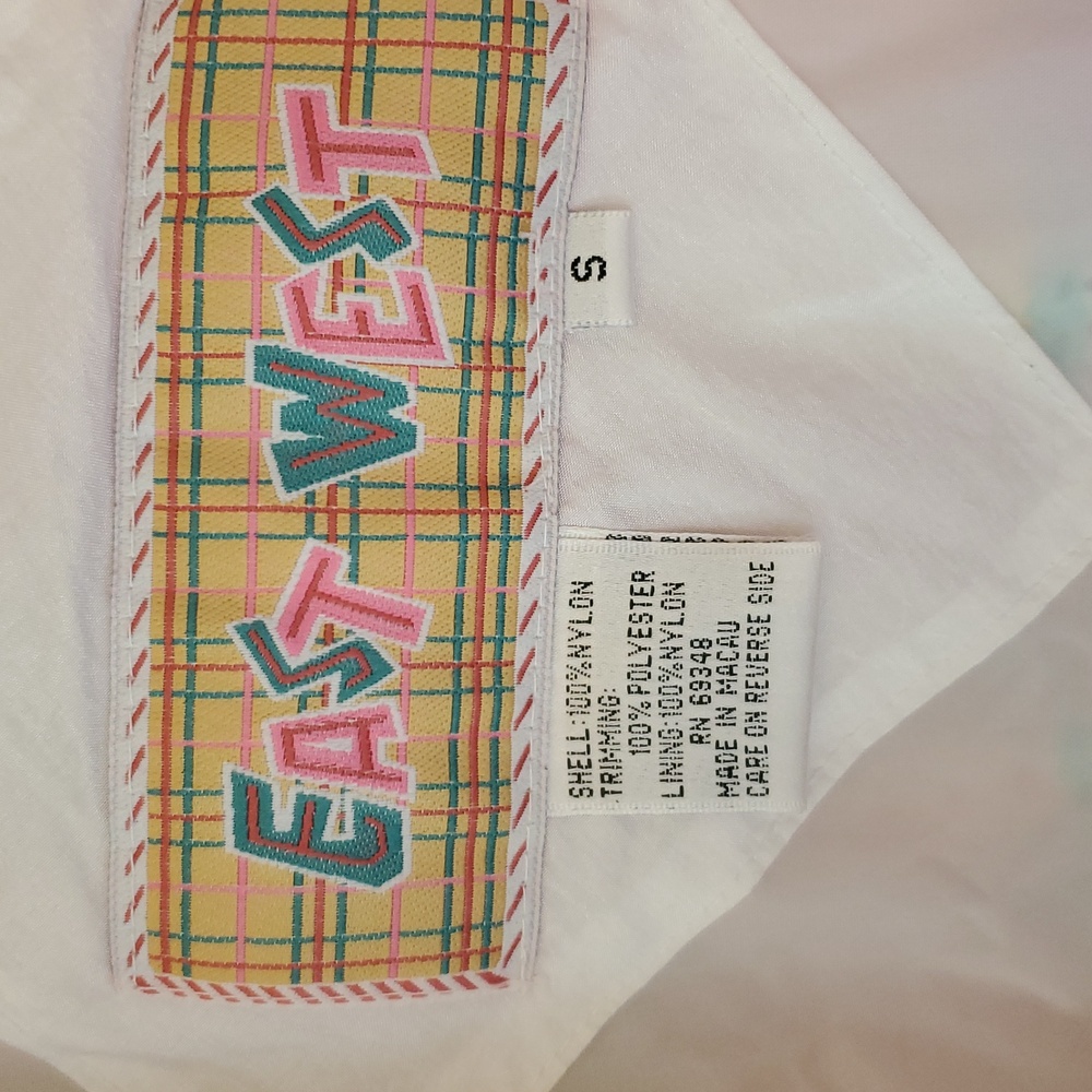 Colorful 80's-90's Patchwork Design Windbreaker Jacket - Picture 9 of 9